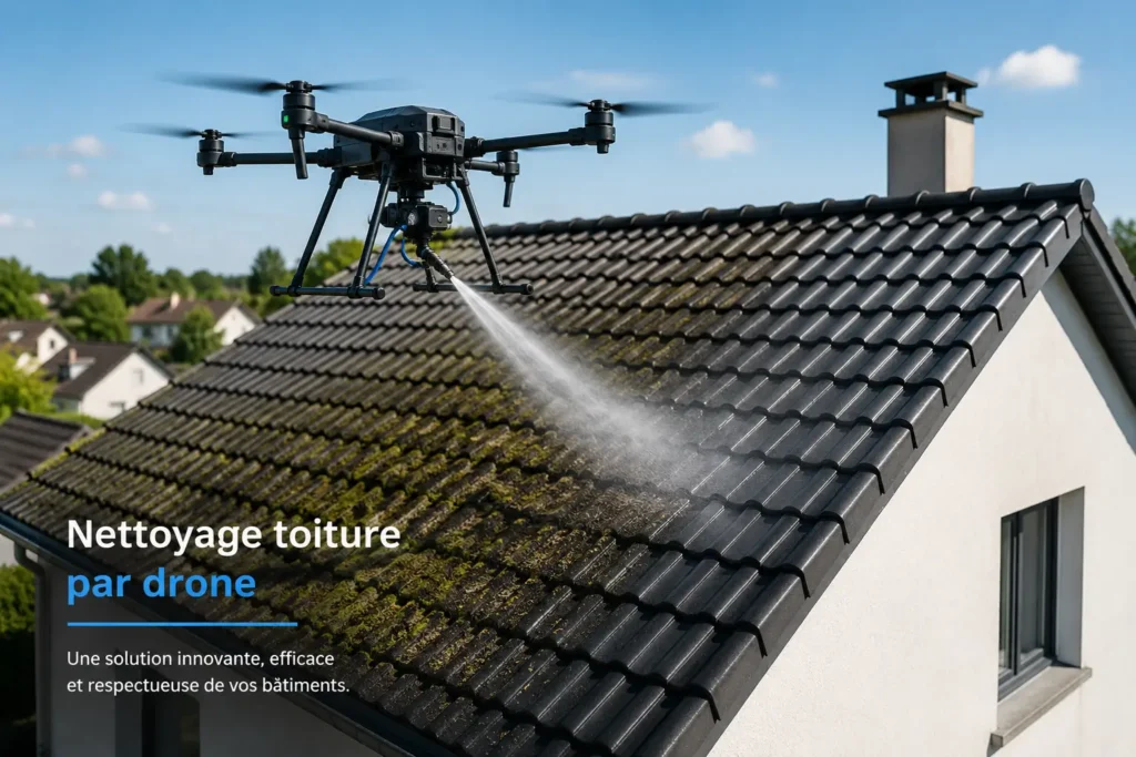 Nettoyage toiture par drone à Montpon-Ménestérol